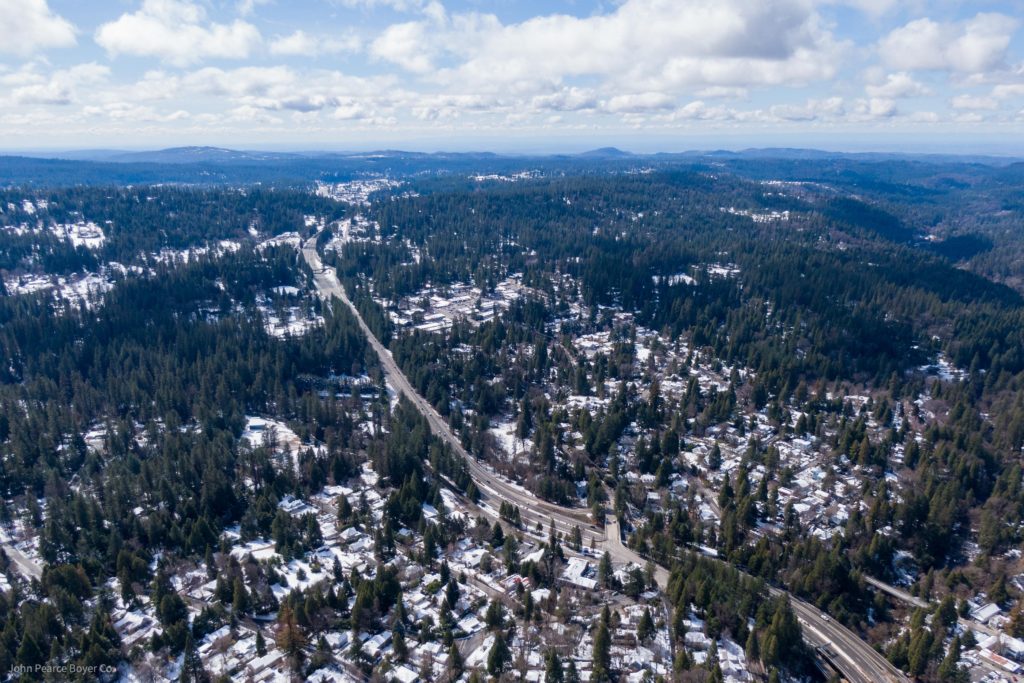 Nevada City and Grass Valley aireal picture