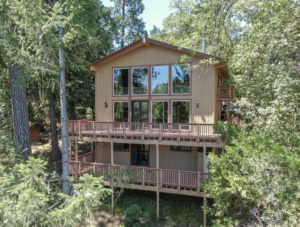 Exterior view of the back side of the home at 18141 Augustine Road, Nevada City, CA 95959